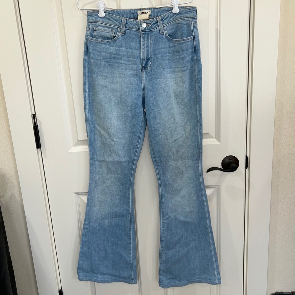 L'AGENCE High Rise Flare Light Wash Jeans Size 29